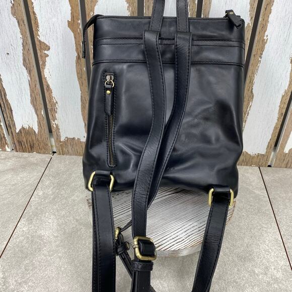 Andar The Addison Backpack Black 100% Premium Full Grain Oil Waxed Leather - Picture 6 of 11